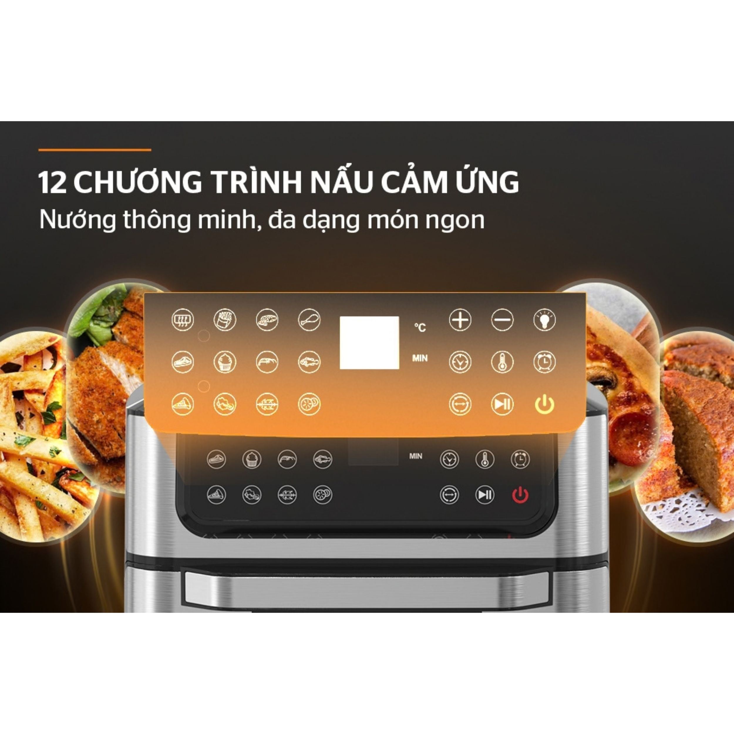 Nồi chiên không dầu Sunhouse Mama 12 lít SHD4094 Màu Bạc Inox