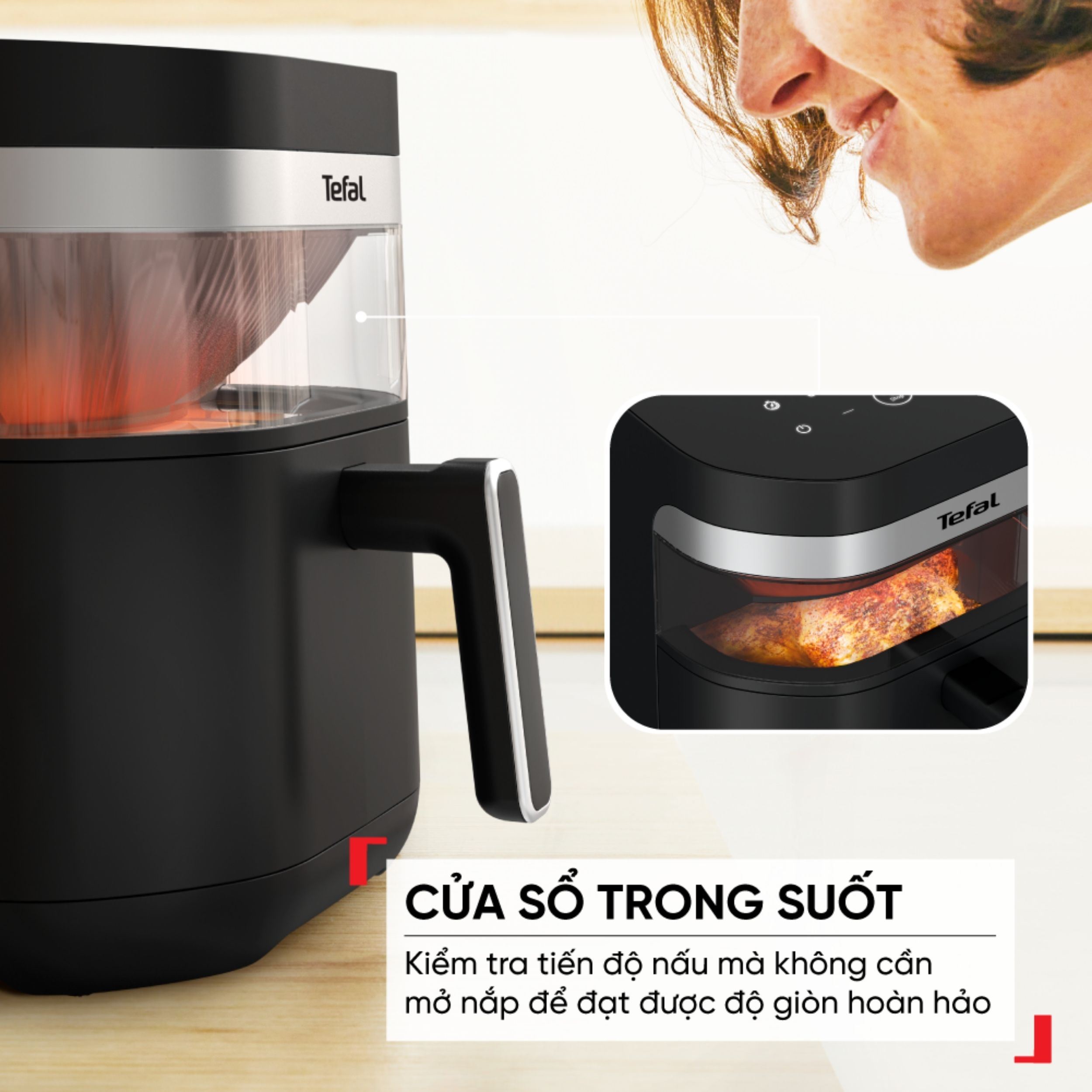 Nồi chiên không dầu Tefal 7 lít Far Infrared EY8328E0 Màu Đen