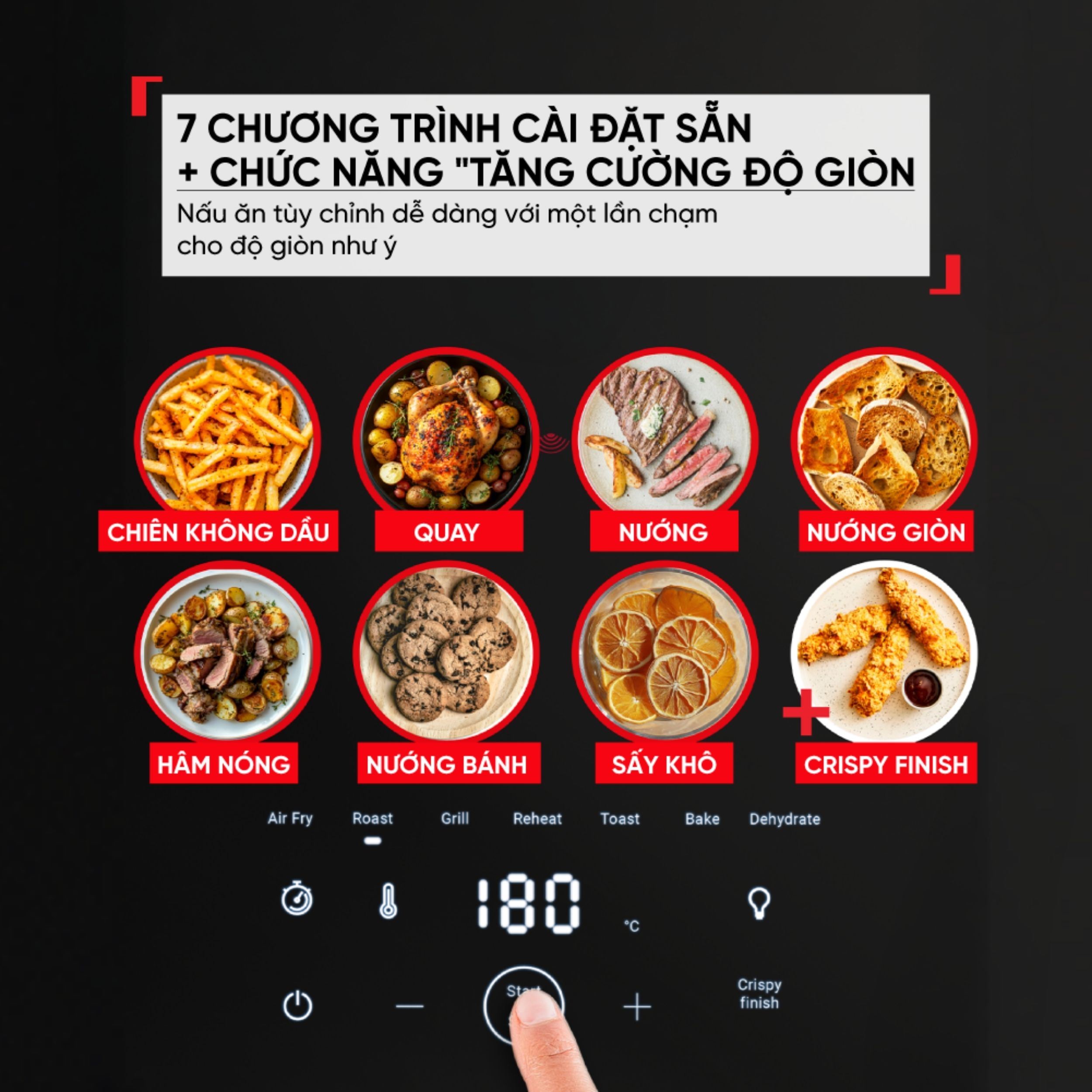 Nồi chiên không dầu Tefal 7 lít Far Infrared EY8328E0 Màu Đen