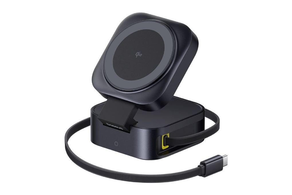 Đế sạc nhanh không dây 2 in 1 67W Magnetic Baseus PicoGo BSW-540 kèm Cáp Type C - Type C Màu Đen