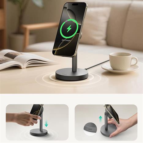 Đế sạc nhanh không dây Qi2.2 25W Aukey LC-MC111 Màu Xám