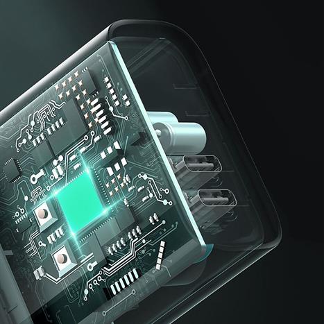 Sạc nhanh 2 cổng Type-C PD 45W Aukey PA-B4T Omnia - Đen Màu Đen