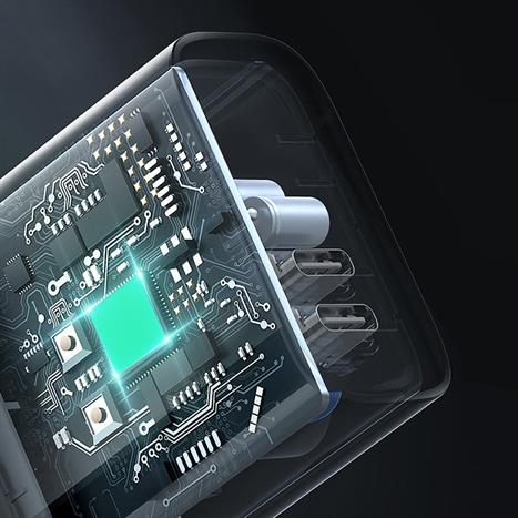 Sạc nhanh 2 cổng Type-C PD 45W Aukey PA-B4T Omnia - Trắng Màu Trắng