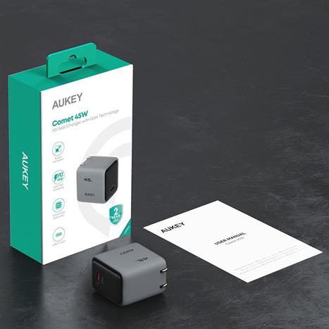 Sạc nhanh Type-C PD 45W Aukey PA-C2 Màu Xám