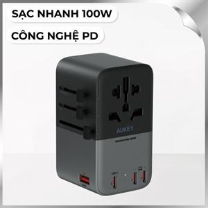 Adapter sạc du lịch đa cổng PD Aukey PA-TA09A