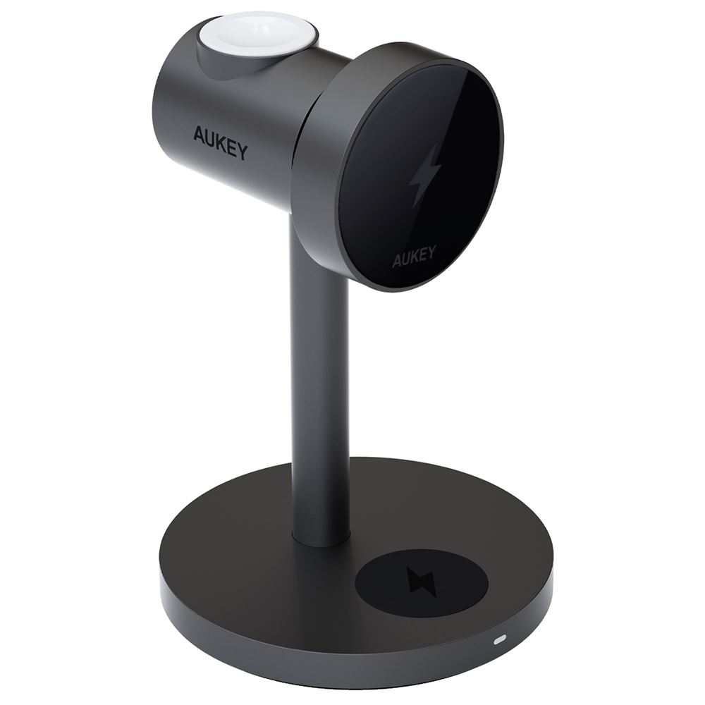 Đế sạc không dây 3 in 1 15W Aukey LC-MC311 Màu Xám