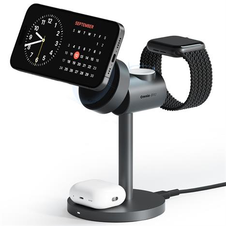 Đế sạc không dây 3 in 1 15W Aukey LC-MC311 Màu Xám