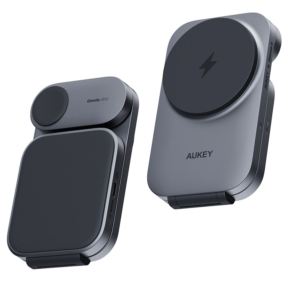 Đế sạc không dây 3 in 1 15W Aukey LC-MC312 Màu Xám