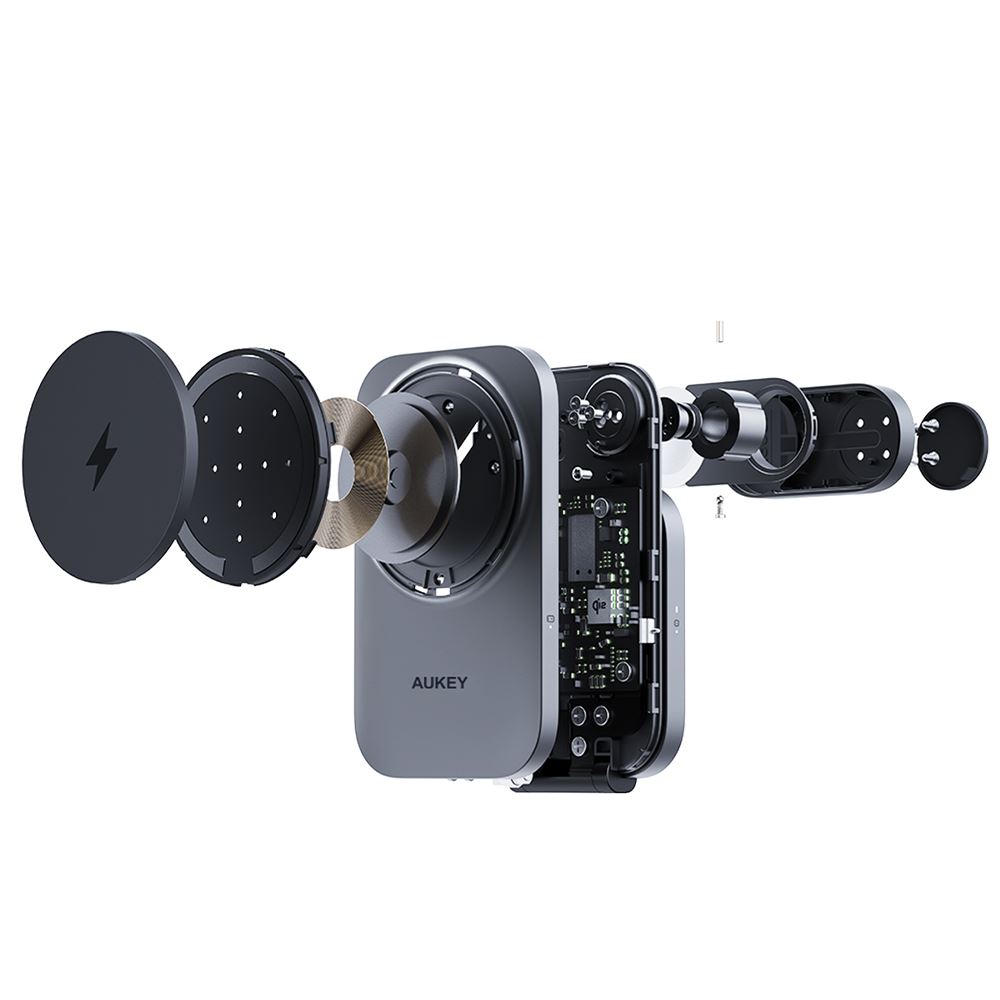 Đế sạc không dây 3 in 1 15W Aukey LC-MC312 Màu Xám