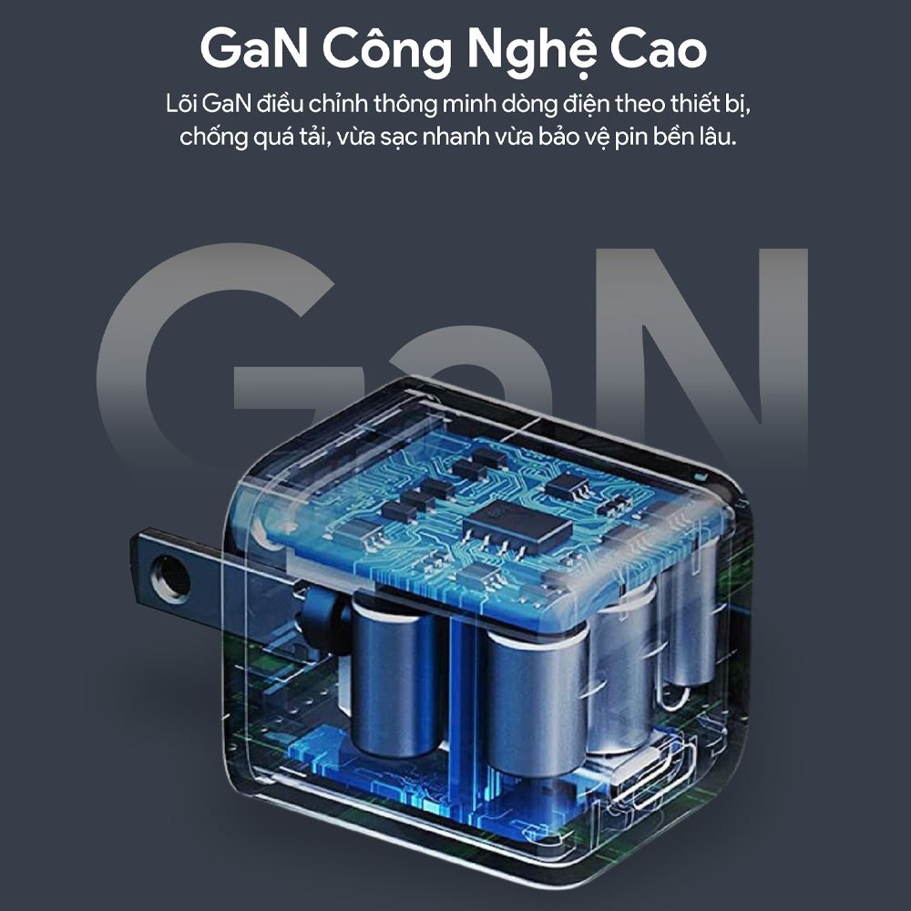 Sạc nhanh Type-C PD 20W Dekey Power Pioneer A2366 - Đen - Công nghệ GAN