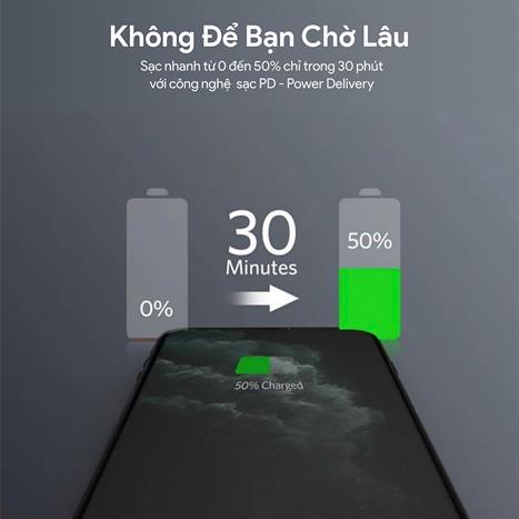 Sạc nhanh Type-C PD 20W Dekey Power Pioneer A2366 - Trắng Màu Trắng