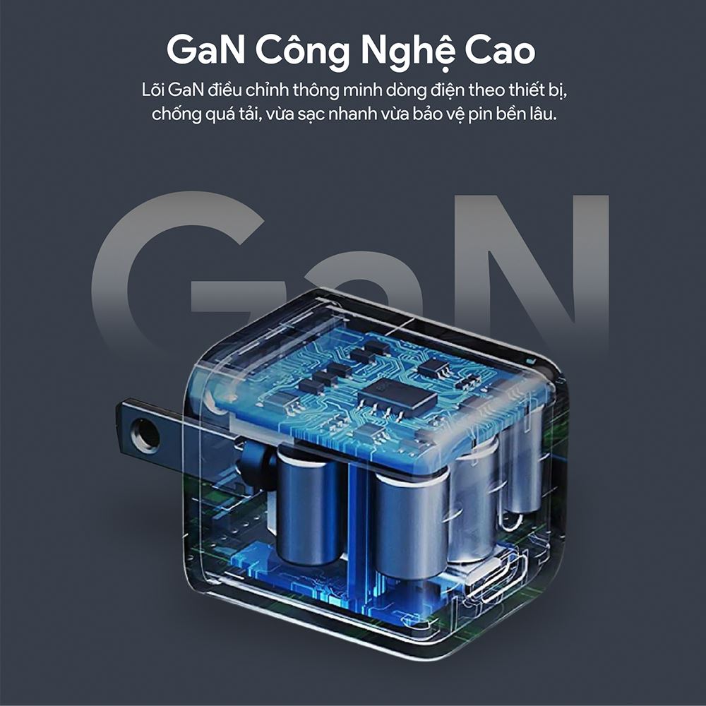 Sạc nhanh Type-C PD 20W Dekey Power Pioneer A2366 - Trắng - Công nghệ GAN