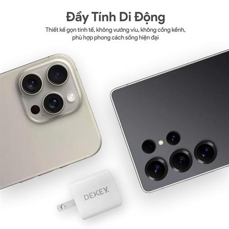Sạc nhanh Type-C PD 33W Dekey Power Pioneer A2383 - Trắng Màu Trắng