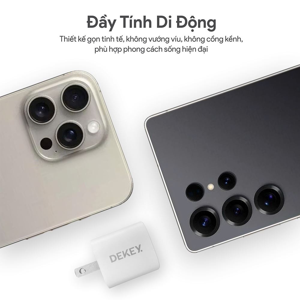 Sạc nhanh Type-C PD 33W Dekey Power Pioneer A2383 - Trắng - Thiết kế