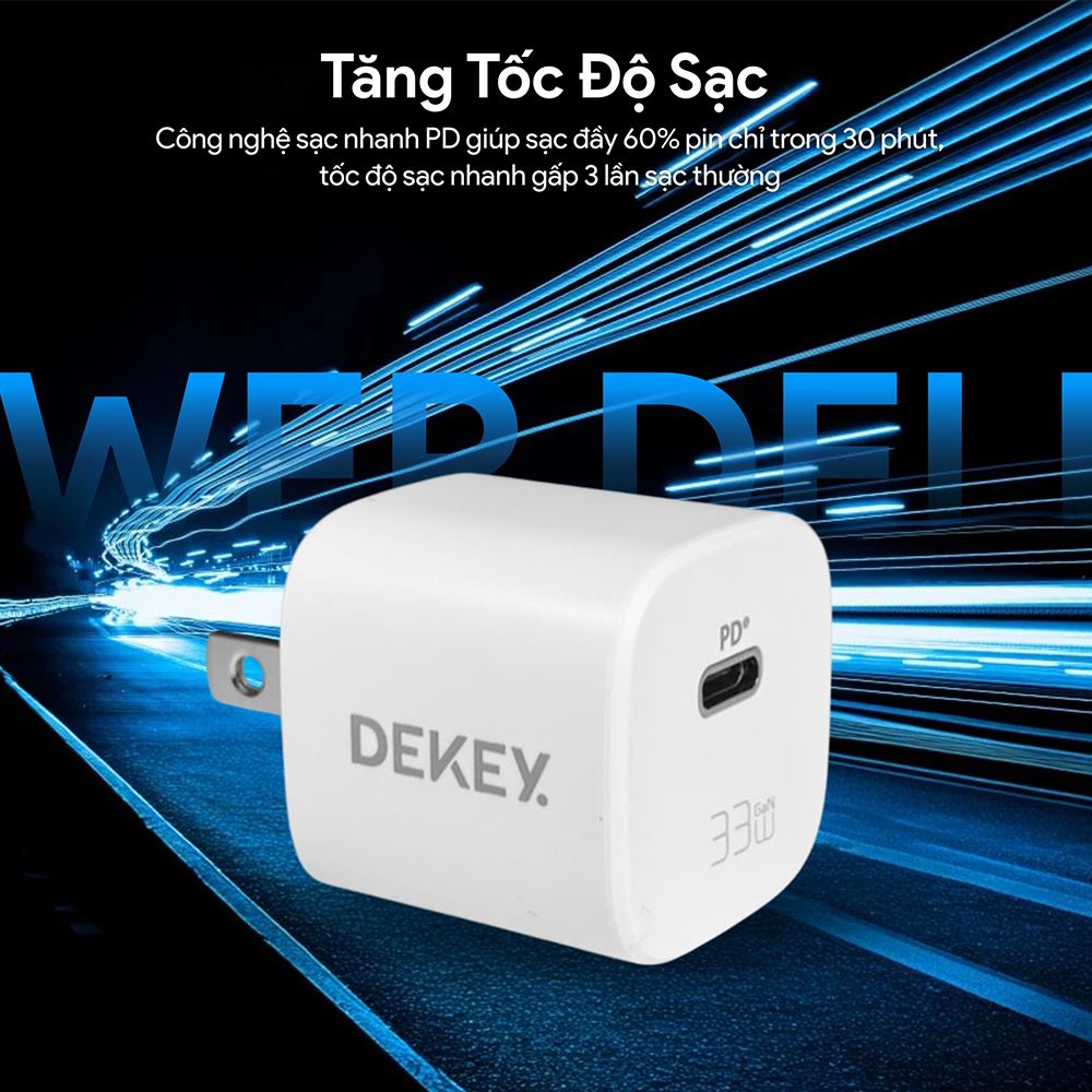Sạc nhanh Type-C PD 33W Dekey Power Pioneer A2383 - Trắng - Hiệu suất