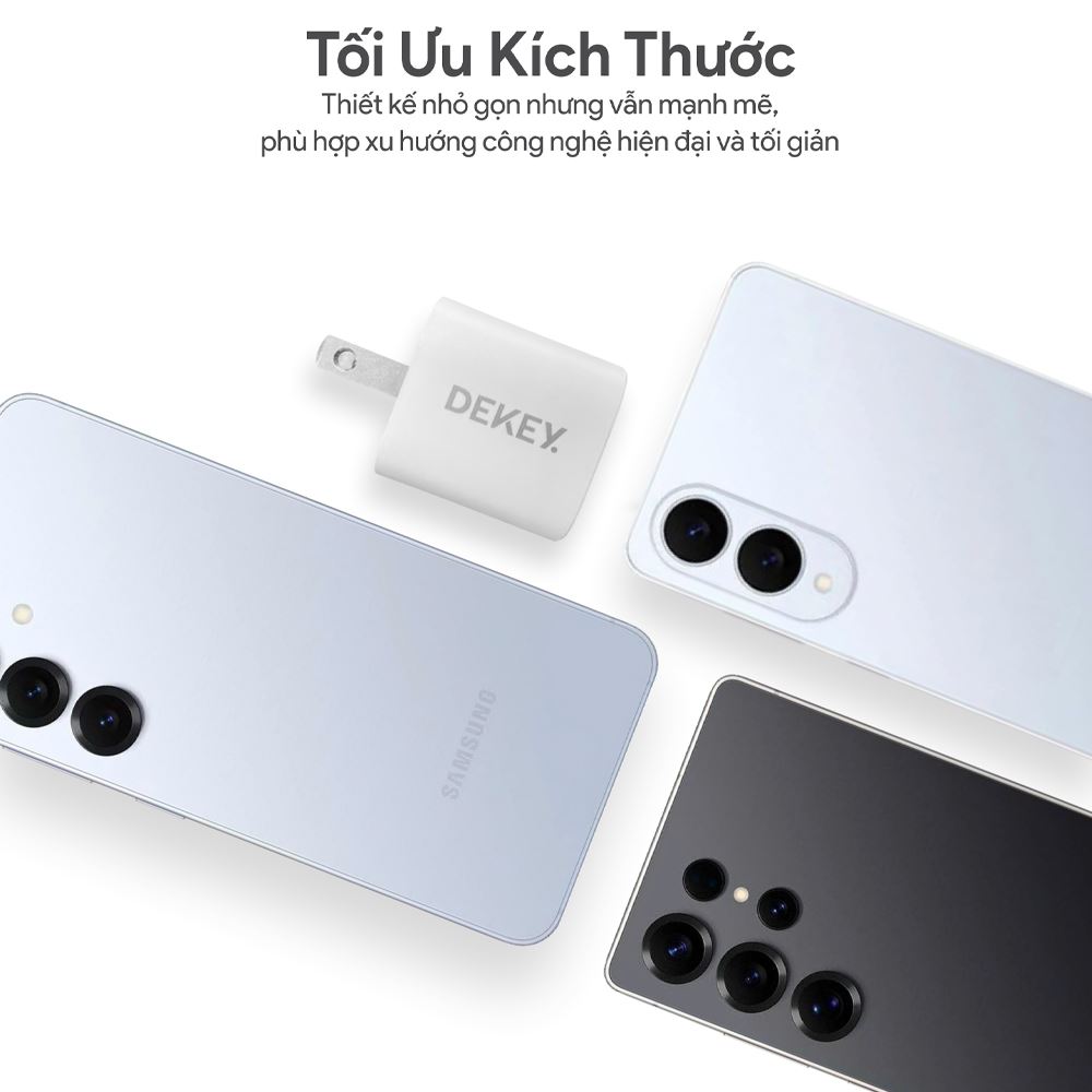 Sạc nhanh 2 cổng USB Type-C PD 33W Dekey Power Pioneer A2388 - Trắng - Thiết kế