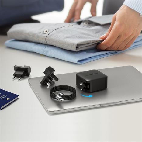 Bộ sạc nhanh 4 cổng USB Type-C QC PD GaN PPS 100W MicroPack Power Server 100 MWC4100 Màu Đen