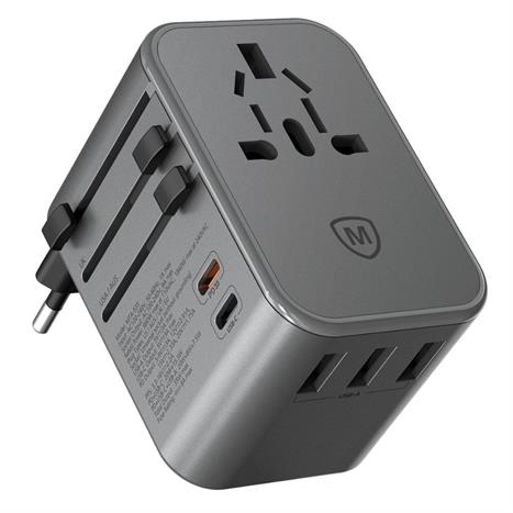 Sạc du lịch 3 cổng USB Type-C PD PPS 35W MicroPack Traveller 35 MTA535 Màu Xám