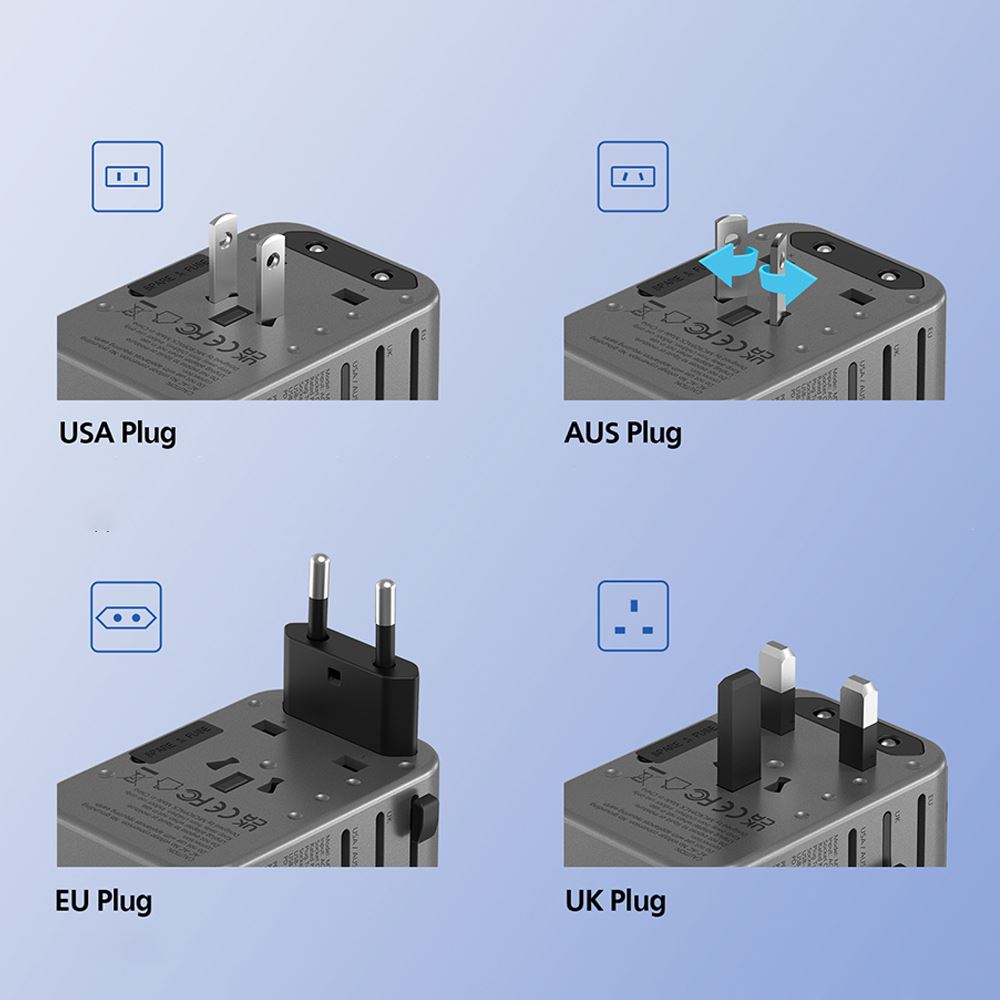 Sạc du lịch 3 cổng USB Type-C PD PPS 35W MicroPack Traveller 35 MTA535 - Thiết kế