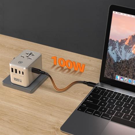 Sạc nhanh du lịch USB Type-C PD 100W MicroPack MTA-5100 Màu Vàng đồng