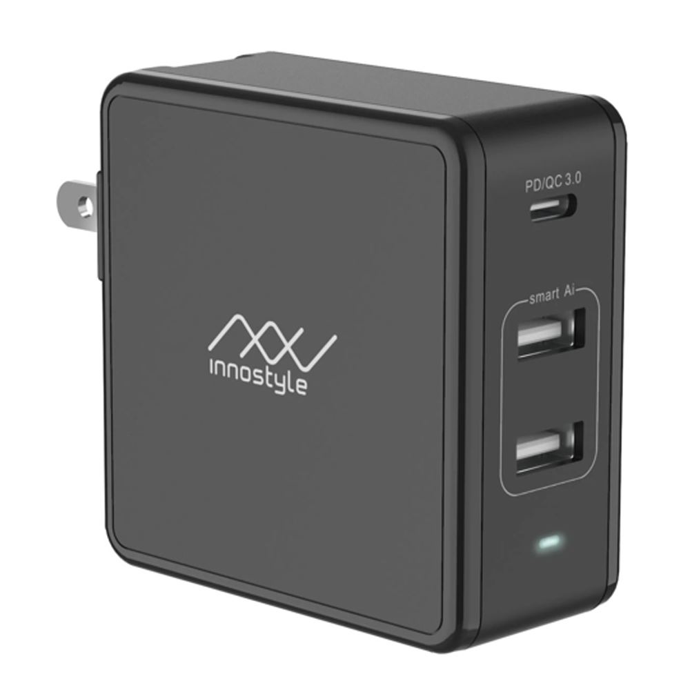 Sạc nhanh 3 cổng Type-C PD 61W Innostyle Gomax Plus IC73-3PDBLK - Thiết kế