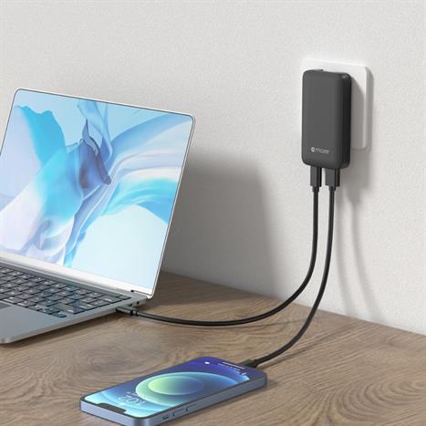 Sạc nhanh 2 cổng USB Type-C PD GaN 65W Mazer M-G65SLIM-BK Màu Đen