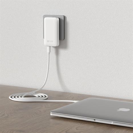 Sạc nhanh 2 cổng USB Type-C PD GaN 65W Mazer M-G65SLIM-WH Màu Trắng