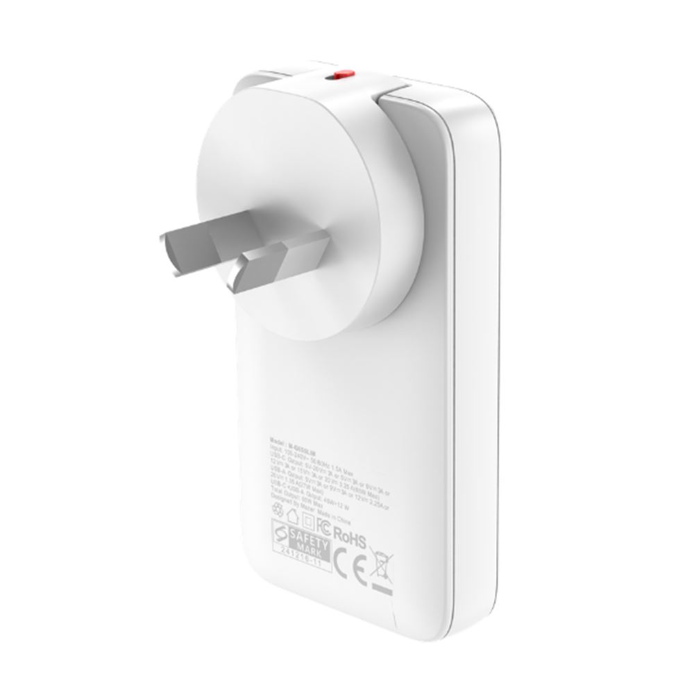 Sạc nhanh 2 cổng USB Type-C PD GaN 65W Mazer M-G65SLIM-WH - 5