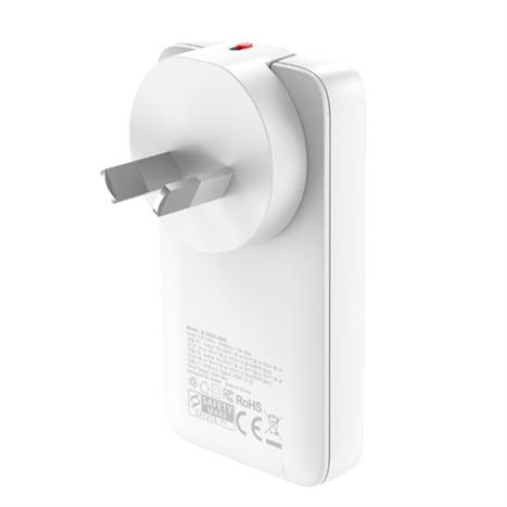 Sạc nhanh 2 cổng Type-C PD GaN 65W Mazer M-G65SLIM2C-WH Màu Trắng