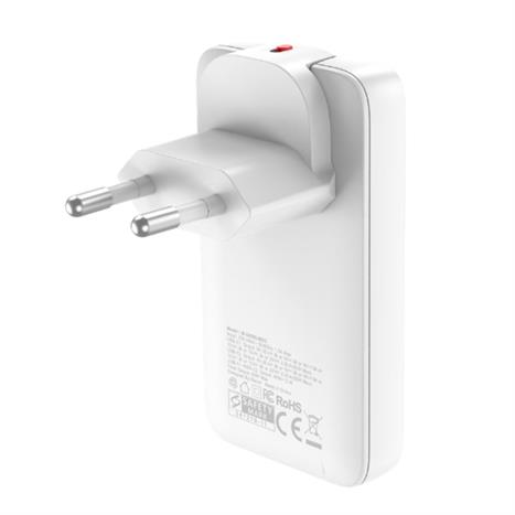 Sạc nhanh 2 cổng Type-C PD GaN 65W Mazer M-G65SLIM2C-WH Màu Trắng