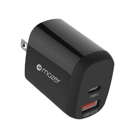 Sạc nhanh 2 cổng USB Type-C QC 3.0 GaN 20W Mazer M-GAN20US-V2-BK