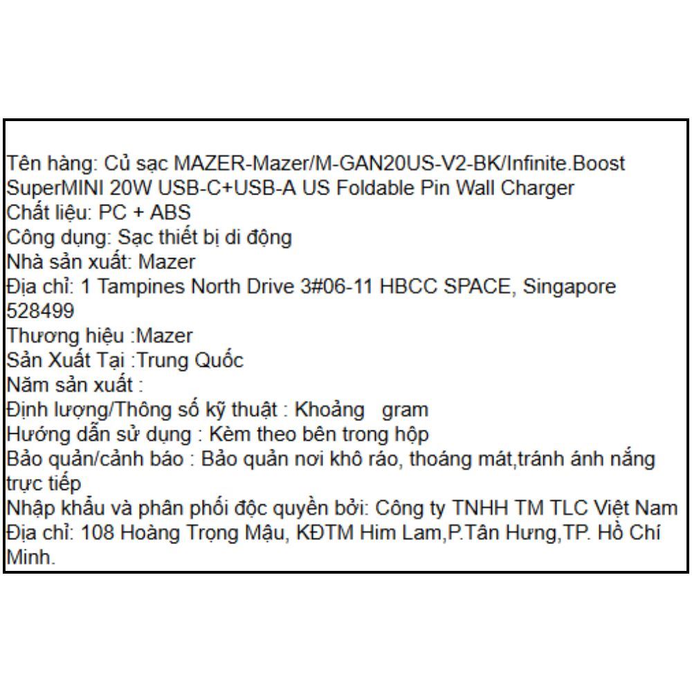 Sạc nhanh 2 cổng USB Type-C QC 3.0 GaN 20W Mazer M-GAN20US-V2-BK - 5