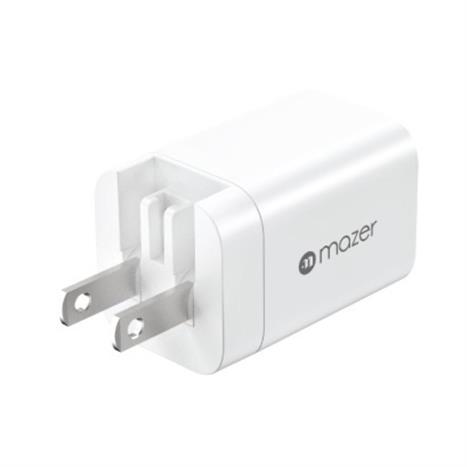 Sạc nhanh 2 cổng USB Type-C QC 3.0 GaN 33W Mazer M-GAN2-T33W-WH Màu Trắng