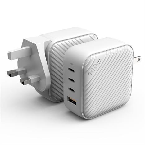Sạc nhanh 4 cổng USB Type-C PD QC 3.0 GaN 100W Mazer M-GAN100W-WH Màu Trắng