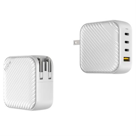 Sạc nhanh 4 cổng USB Type-C PD QC 3.0 GaN 100W Mazer M-GAN100W-WH Màu Trắng