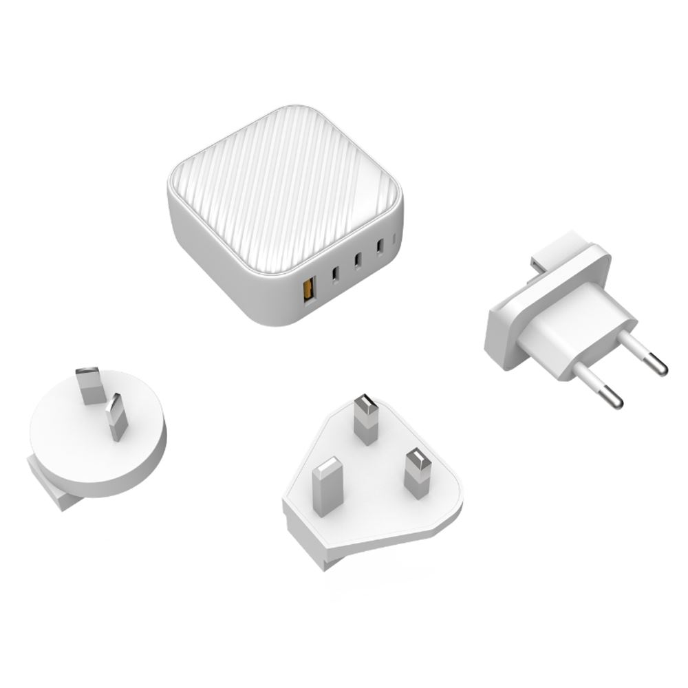 Sạc nhanh 4 cổng USB Type-C PD QC 3.0 GaN 100W Mazer M-GAN100W-WH - Chân cắm