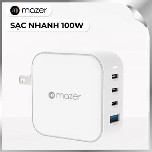Sạc nhanh 4 cổng 100W Mazer M-GAN100W-BC