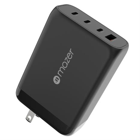 Sạc nhanh 4 cổng USB Type-C PD GaN 120W Mazer M-GAN120W-BK Màu Đen