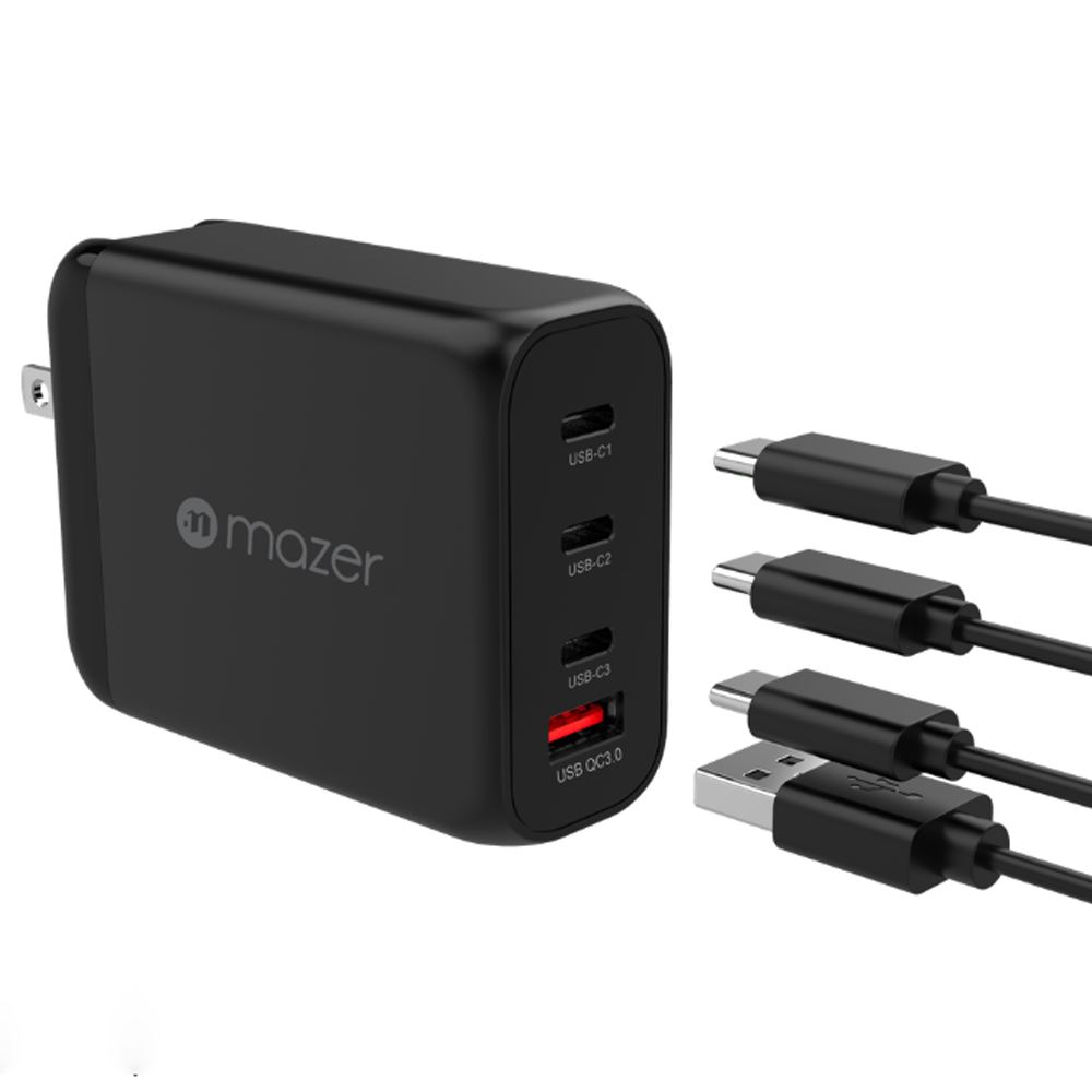 Sạc nhanh 4 cổng USB Type-C PD GaN 120W Mazer M-GAN120W-BK - Số cổng