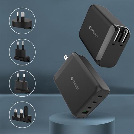 Sạc nhanh 4 cổng USB Type-C PD GaN 120W Mazer M-GAN120W-BK Màu Đen