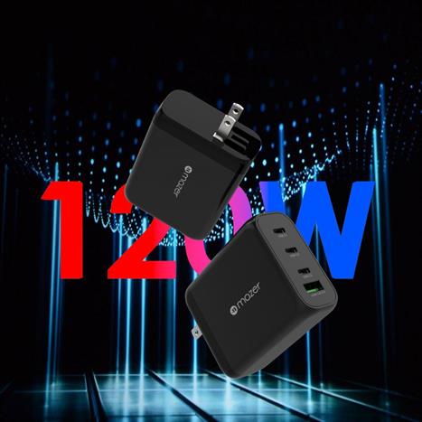 Sạc nhanh 4 cổng USB Type-C PD GaN 120W Mazer M-GAN120W-BK Màu Đen