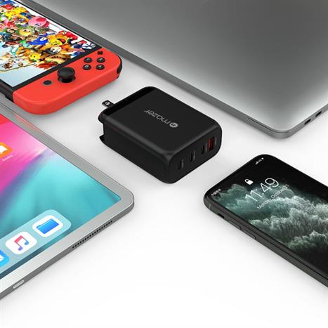 Sạc nhanh 4 cổng USB Type-C PD GaN 120W Mazer M-GAN120W-BK Màu Đen