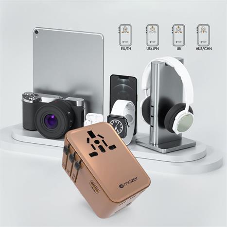 Sạc nhanh du lịch USB Type-C PD QC 4+ GaN 160W Mazer M-IFTravel1160PD-DT Màu Cam đất