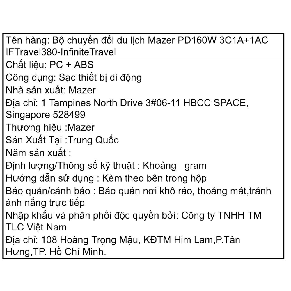 Sạc nhanh du lịch USB Type-C PD QC 4+ GaN 160W Mazer M-IFTravel1160PD-DT - 7