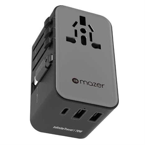 Sạc nhanh du lịch USB Type-C 70W Mazer M-IFTravel370-BG Màu Đen - Xám