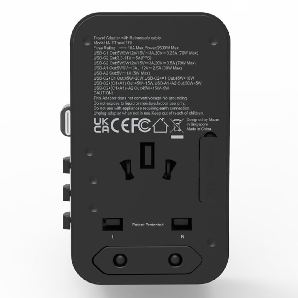 Sạc nhanh du lịch USB Type-C 70W Mazer M-IFTravel370-BG - 4