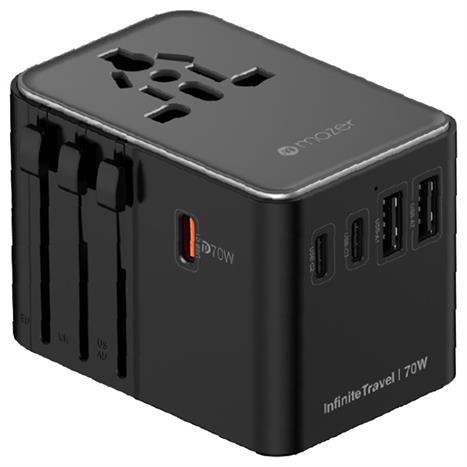 Sạc nhanh du lịch USB Type-C PD GaN 70W Mazer M-IFTravel170PD-BG Màu Đen - Xám