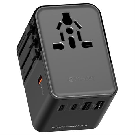 Sạc nhanh du lịch USB Type-C PD GaN 70W Mazer M-IFTravel170PD-BG Màu Đen - Xám