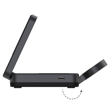 Đế sạc nhanh không dây 3 in 1 Qi2 23W Mazer M-qi2-MagFold05-BK Màu Đen