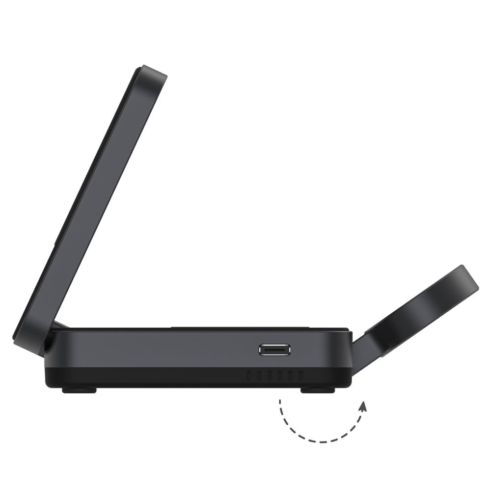 Đế sạc nhanh không dây 3 in 1 Qi2 23W Mazer M-qi2-MagFold05-BK - 3